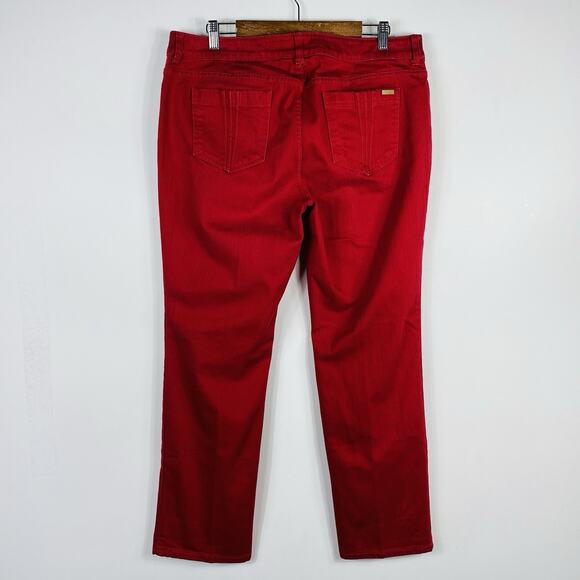 Chico's Size 14 Large 2.5 Short So Slimming Straight Leg Jeans Red - Picture 2 of 4